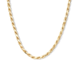 10K Hollow Gold Loose Rope Chain Made in Italy - 24"