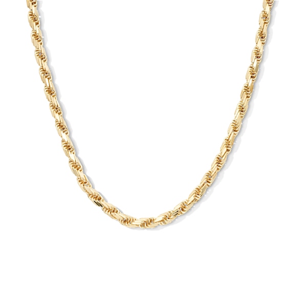Made in Italy 070 Gauge Loose Rope Chain Necklace in 10K Hollow Gold - 24"
