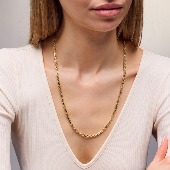 10K Hollow Gold Loose Rope Chain Made in Italy - 24"