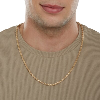 10K Hollow Gold Loose Rope Chain Made in Italy - 24"