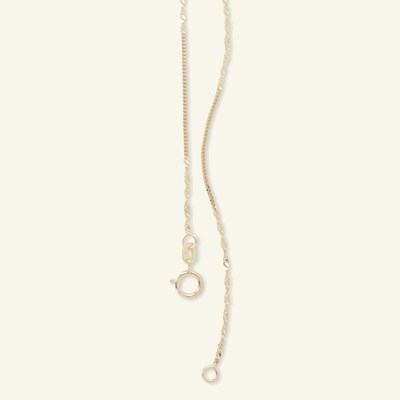 Made in Italy 030 Gauge Diamond-Cut Twisted Curb Chain Necklace in 10K Solid Gold - 18"