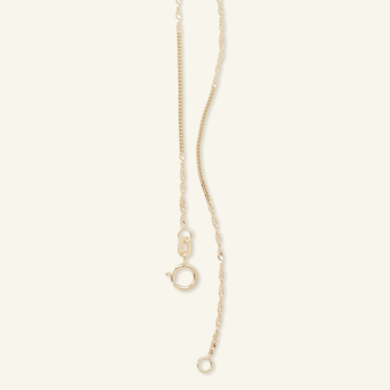 Made in Italy 030 Gauge Diamond-Cut Twisted Curb Chain Necklace in 10K Solid Gold - 18"