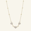 Thumbnail Image 1 of Diamond-Cut Puff Heart Trio Bead Station Necklace in 10K Solid Two-Tone Gold - 18"