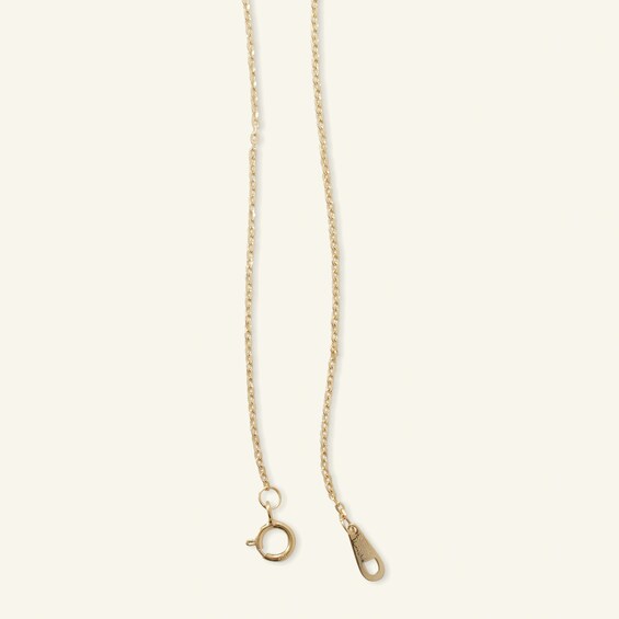 Diamond-Cut Puff Heart Trio Bead Station Necklace in 10K Solid Two-Tone Gold - 18"