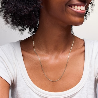 10K Hollow Gold Diamond-Cut Valentino Chain - 22"