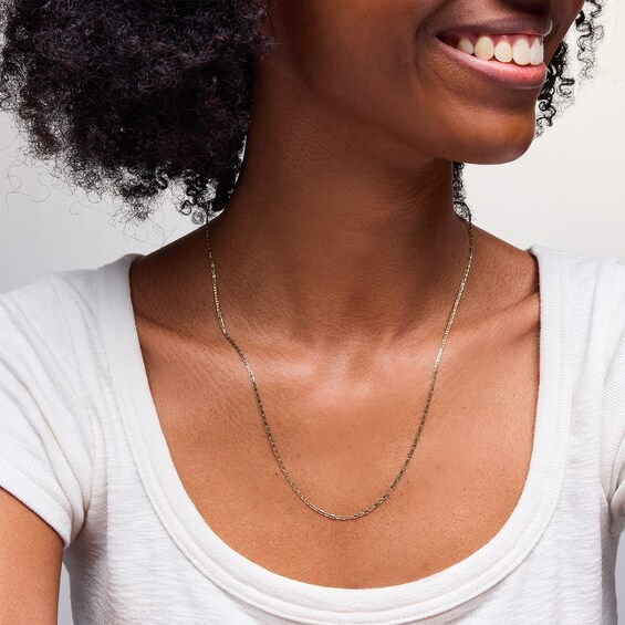 10K Hollow Gold Diamond-Cut Valentino Chain - 22"