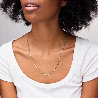 10K Hollow Gold Valentino Chain - 22"