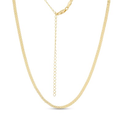 030 Gauge Solid Bismark Chain Choker Necklace in 10K Gold - 16"