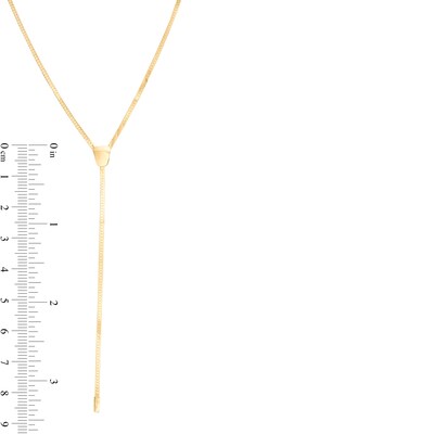 020 Gauge Solid Herringbone Chain "Y" Necklace in 10K Gold - 18"