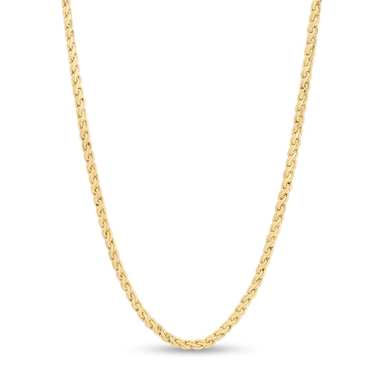 045 Gauge Hollow Wheat Chain Necklace in 10K Gold - 17"