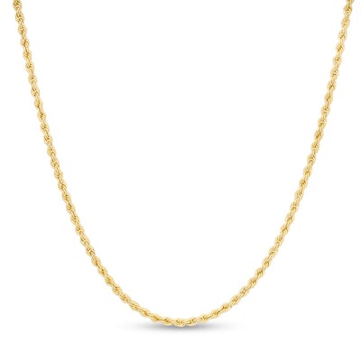 2.1mm Rope Chain Necklace in 10K Semi-Solid Gold - 18"
