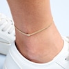 Thumbnail Image 2 of 10K Solid Gold CZ Bezel-Set Solitaire Anklet