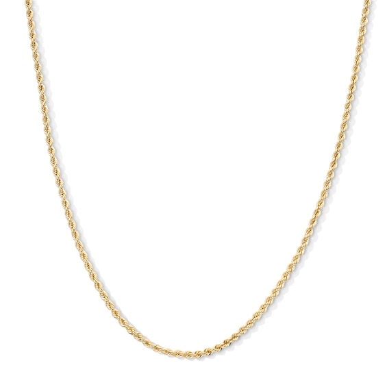 2.1mm Rope Chain Necklace in 10K Semi-Solid Gold - 20"