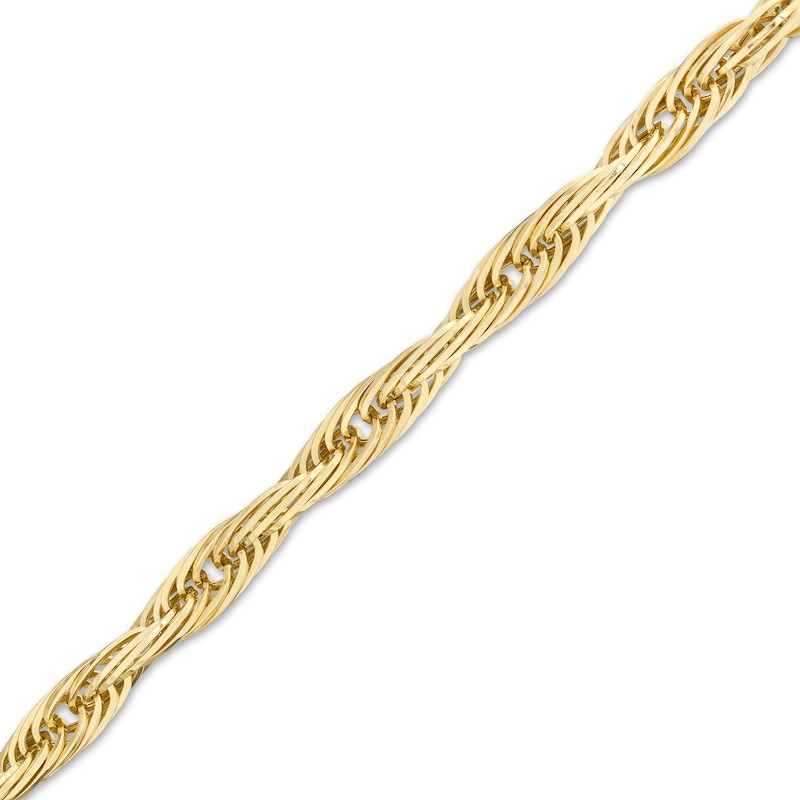 070 Gauge Hollow Loose Rope Chain Bracelet in 10K Gold - 7.5"
