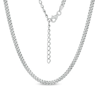 100 Gauge Solid Cuban Curb Chain Choker Necklace in Sterling Silver - 16"