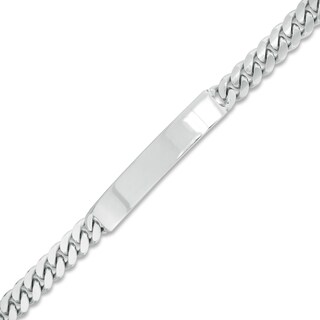 200 Gauge Solid Cuban Curb Chain ID Bracelet in Sterling Silver - 8.5"