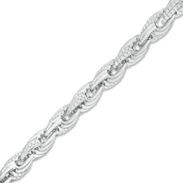 Cubic Zirconia Rope Chain Bracelet in Sterling Silver - 8.25&quot;