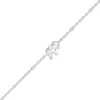 Thumbnail Image 1 of Elephant and Diamond-Cut Bead Station Anklet in Sterling Silver - 10"