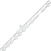 Thumbnail Image 1 of Sideways Cross and Mini Disc Double Strand Anklet in Sterling Silver - 10"