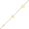 Thumbnail Image 1 of Graduated Star Disc Anklet in 10K Gold - 10"