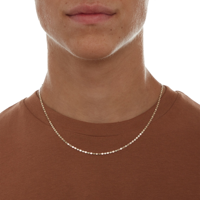 Main Image 4 of Made in Italy 030 Gauge Hammered Valentino Chain Necklace in 10K Solid Tri-Tone Gold - 20"