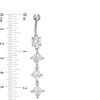Thumbnail Image 2 of 014 Gauge Princess-Cut and Round Cubic Zirconia Alternating Dangle Belly Button Ring in Stainless Steel
