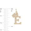 Thumbnail Image 1 of Cubic Zirconia "E" Initial with Crown Necklace Charm in 10K Solid Gold