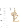 Thumbnail Image 2 of Cubic Zirconia "E" Initial with Crown Necklace Charm in 10K Solid Gold