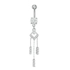 Thumbnail Image 1 of Stainless Steel and Zinc Alloy CZ and Crystal Geometric Triple Dangle Belly Button Ring - 14G