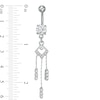 Thumbnail Image 2 of Stainless Steel and Zinc Alloy CZ and Crystal Geometric Triple Dangle Belly Button Ring - 14G