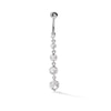 Thumbnail Image 1 of Solid Stainless Steel and Brass CZ Graduated Dangle Belly Button Ring - 14G