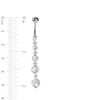 Thumbnail Image 1 of Solid Stainless Steel and Brass CZ Graduated Dangle Belly Button Ring - 14G