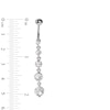 Thumbnail Image 2 of Solid Stainless Steel and Brass CZ Graduated Dangle Belly Button Ring - 14G