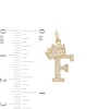 Thumbnail Image 2 of Cubic Zirconia "F" Initial with Crown Necklace Charm in 10K Solid Gold
