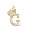 Thumbnail Image 1 of Cubic Zirconia "G" Initial with Crown Necklace Charm in 10K Solid Gold