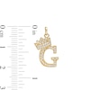 Thumbnail Image 2 of Cubic Zirconia "G" Initial with Crown Necklace Charm in 10K Solid Gold