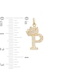Thumbnail Image 2 of Cubic Zirconia "P" Initial with Crown Necklace Charm in 10K Solid Gold