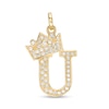 Thumbnail Image 0 of Cubic Zirconia "U" Initial with Crown Necklace Charm in 10K Solid Gold