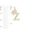 Thumbnail Image 1 of Cubic Zirconia "Z" Initial with Crown Necklace Charm in 10K Solid Gold