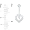 Thumbnail Image 1 of 014 Gauge Cubic Zirconia Shadow Heart Belly Button Ring in 14K White Gold
