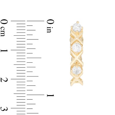 014 Gauge 3mm Cubic Zirconia "XO" Top Down Belly Button Ring in 14K Gold