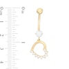 Thumbnail Image 2 of 014 Gauge Cubic Zirconia Tilted Half Shadow Heart Belly Button Ring in 10K Gold