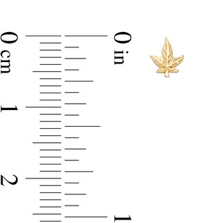 022 Gauge Diamond-Cut Cannabis Leaf Nose Stud in 14K Gold