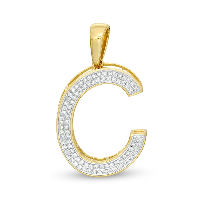 1/6 CT. T.W. Diamond "C" Initial Necklace Charm in 10K Gold