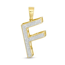 1/8 CT. T.W. Diamond &quot;F&quot; Initial Necklace Charm in 10K Gold