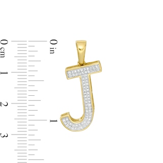 1/8 CT. T.W. Diamond "J" Initial Necklace Charm in 10K Gold
