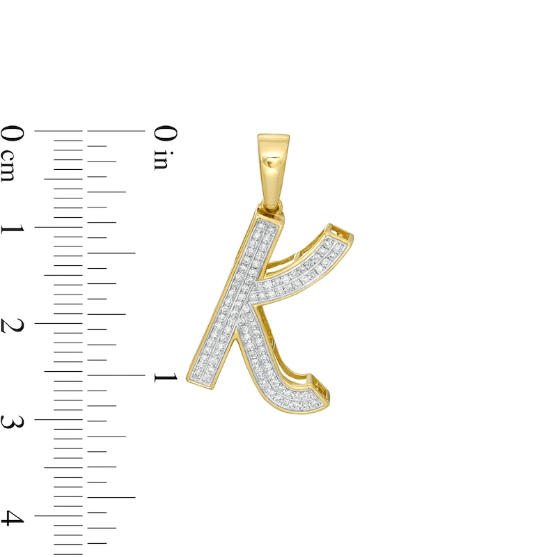 Main Image 2 of 1/6 CT. T.W. Diamond "K" Initial Necklace Charm in 10K Gold