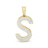 Thumbnail Image 1 of 1/6 CT. T.W. Diamond "S" Initial Necklace Charm in 10K Gold