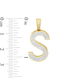 1/6 CT. T.W. Diamond "S" Initial Necklace Charm in 10K Gold