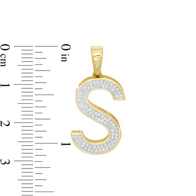 1/6 CT. T.W. Diamond "S" Initial Necklace Charm in 10K Gold
